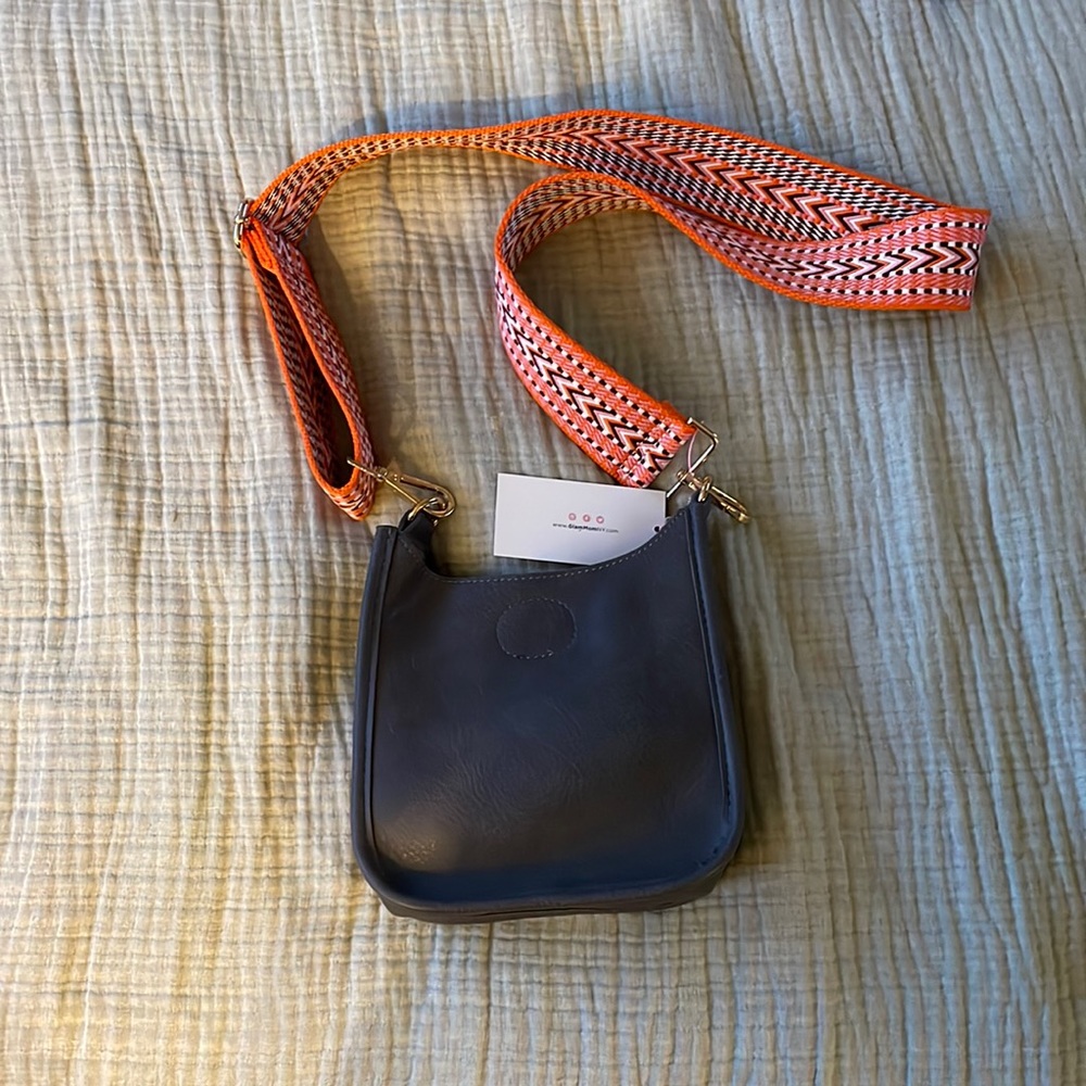 NWT leather mini crossbody bag with custom strap